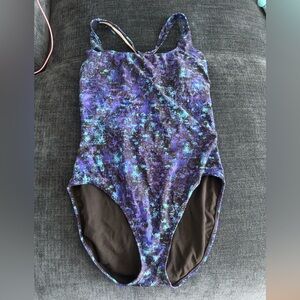 Speedo Purple & Blue Abstract One-Piece Swimsuit